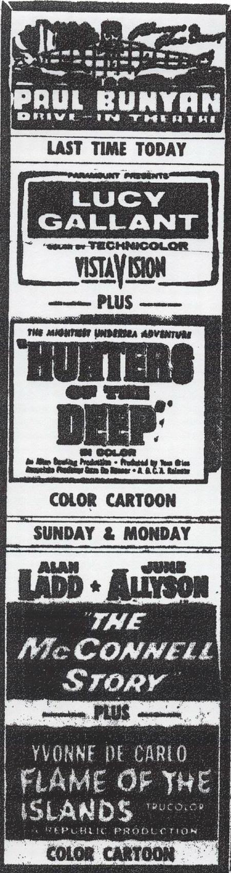 Paul Bunyan Drive-In Theatre - Summer 1956 (newer photo)